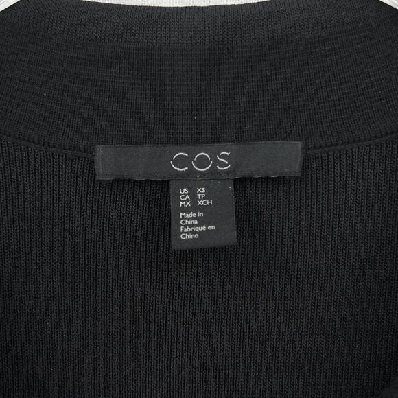 COS Knitted Polo Dress Womens XS Black Short Sleeve Collared Short Mini - Picture 9 of 13